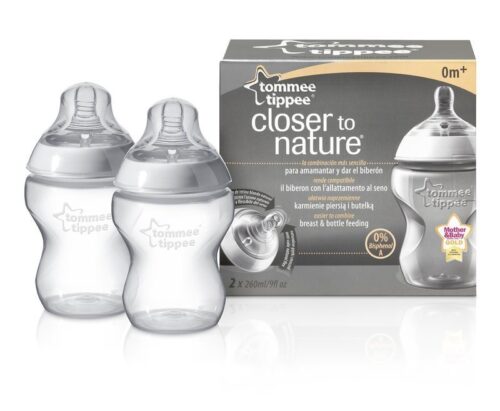 Комплект 2 бр. шишета за хранене Tommee Tippee Easi Vent 260 мл 0 м+