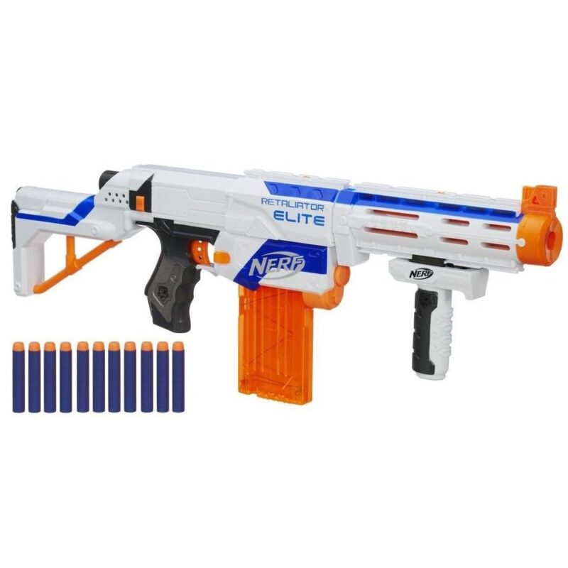 Бластер Nerf Elite RETALIATOR, Обхват 27 метра, 4 конфигурации, Оранжев/син Намаления и отстъпки ЧеренПетък 3