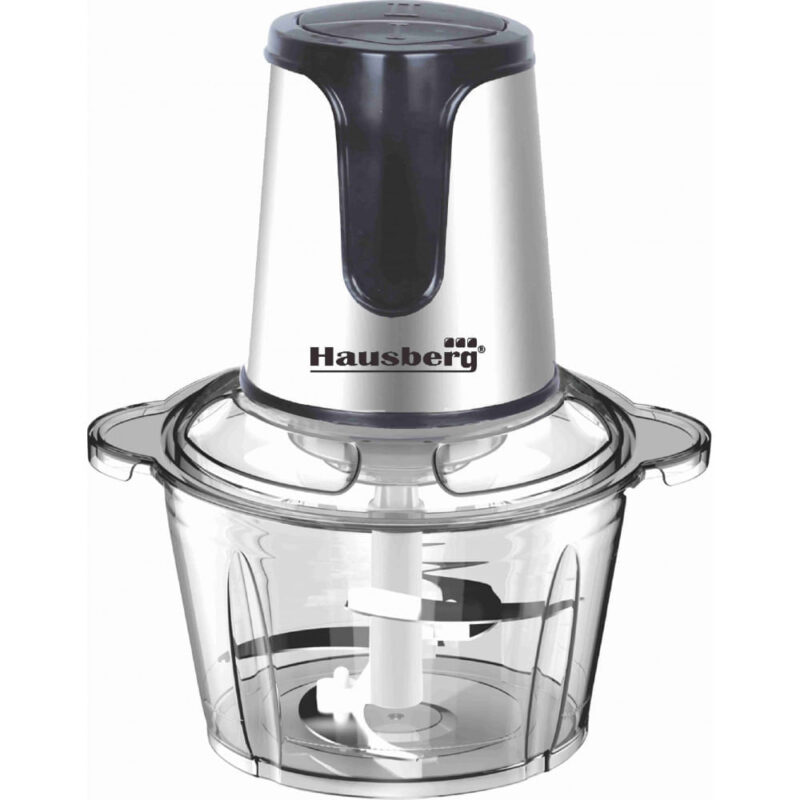 Чопър Hausberg HB-4506, 450W, 3 Литра, Стъклена купа, 4 ножа, Сребрист Намаления и отстъпки ЧеренПетък 2