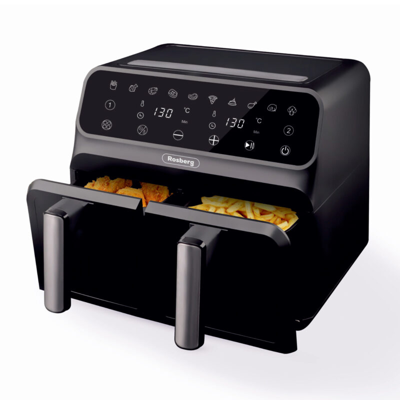 Двоен фритюрник с горещ въздух Rosberg Premium RP51980N, 1700W, 8 литра, Таймер, 200C, Черен Намаления и отстъпки ЧеренПетък 3