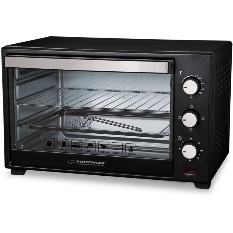 Електрическа фурна Esperanza EKO008 Prosciutto, 1600W, 20 L, 0-250C, Аксесоари, Черен Намаления и отстъпки ЧеренПетък 3