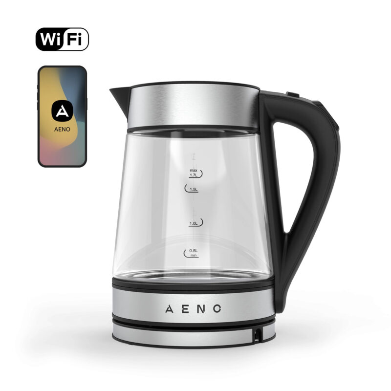 Електрическа Кана AENO AEK0001S, 2200W, 1700 l, Стъклен корпус, Wi-Fi, Strix, Черен Намаления и отстъпки ЧеренПетък 2