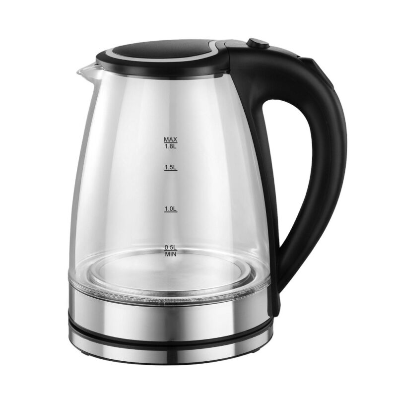 Електрическа кана Rosberg R51230L, 1800W, 1.8L, Стъклена, Черен/хром Намаления и отстъпки ЧеренПетък 3