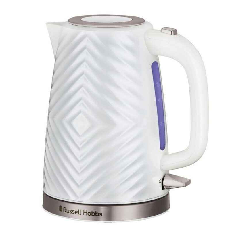 Електрическа кана Russell Hobbs 26381-70, 2400 W, 1.7 л, Бързо завиране, 3D Дизайн, Чучур без подливане, Бял Намаления и отстъпки ЧеренПетък 3