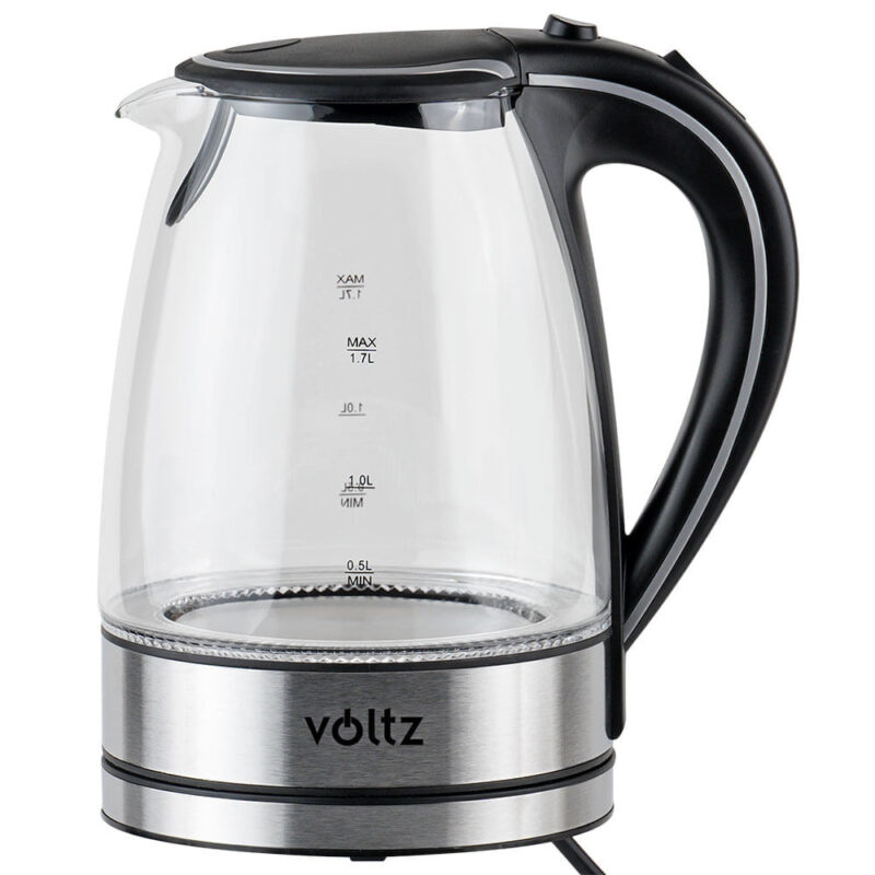 Електрическа кана Voltz V51230E, 2200W, 1.7 литра ,Стъклена, Светеща, Инокс Намаления и отстъпки ЧеренПетък 3