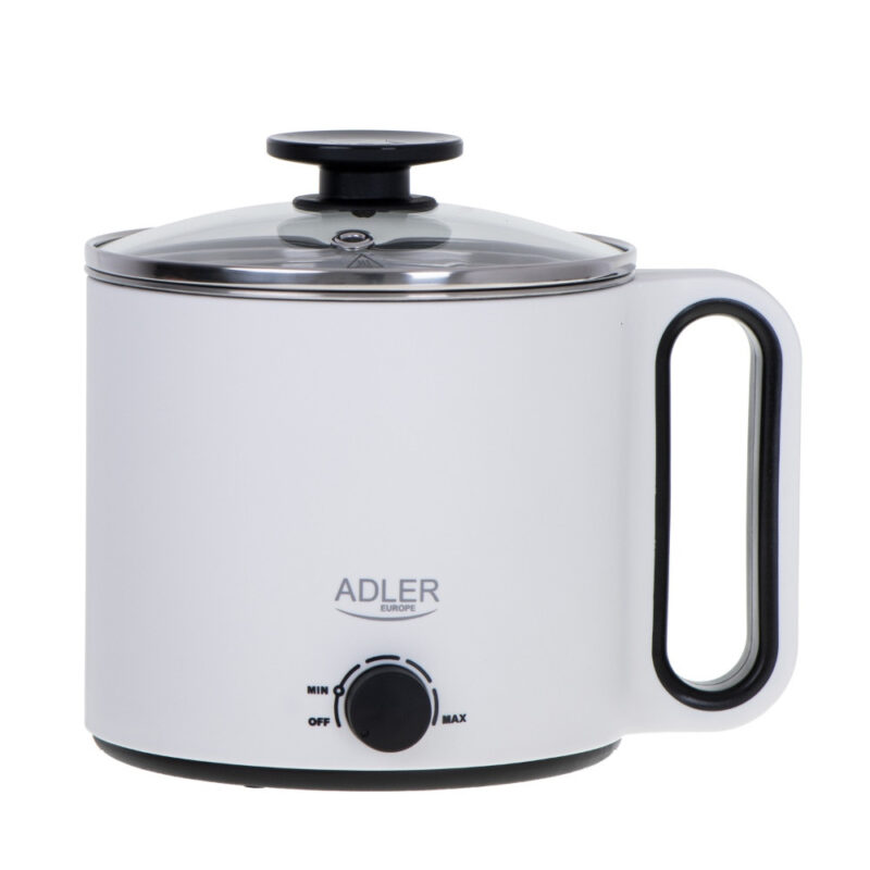 Електрическа тенджера 5в1 Adler AD 6417, 900W, 1.9l, Стъклен капак, 5 функции, Поддържане на топлина, Бял Намаления и отстъпки ЧеренПетък 2