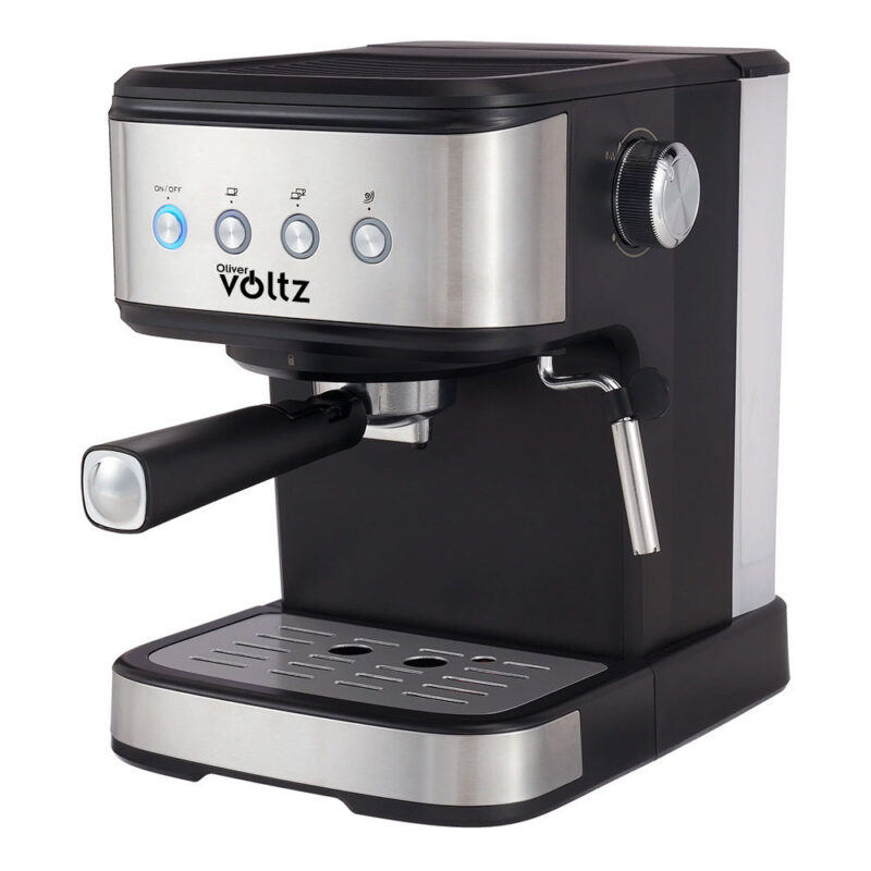 Еспресо машина Оliver Voltz OV51171F, 1.2 l, 20 bar, 1100W, Кремa диск, Черен/инокс Намаления и отстъпки ЧеренПетък 3
