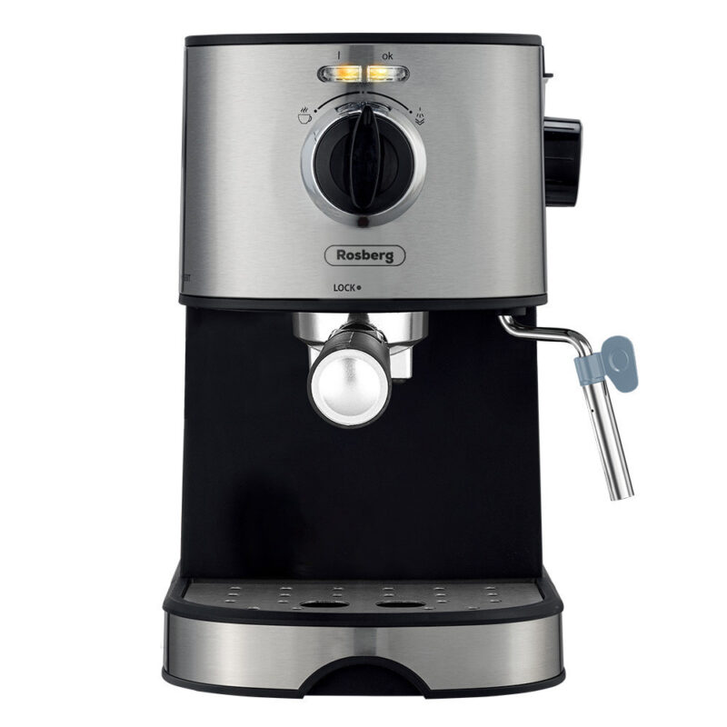 Еспресо машина Rosberg Premium RP51171D, Ширина 16 см., 20 bar, 850W, 2 цедки, Черен/инокс Намаления и отстъпки ЧеренПетък 2