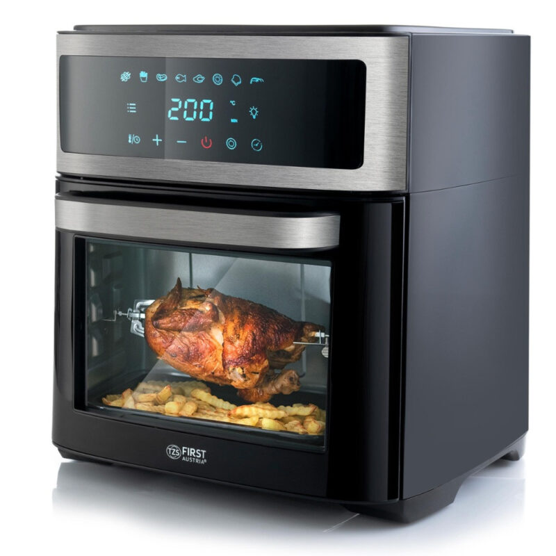 Фритюрник-фурна без мазнина Air Fryer First Austria FA-5053-5, 1700W, 13 литра, 8 програми, Таймер, Инокс/черен Намаления и отстъпки ЧеренПетък 3