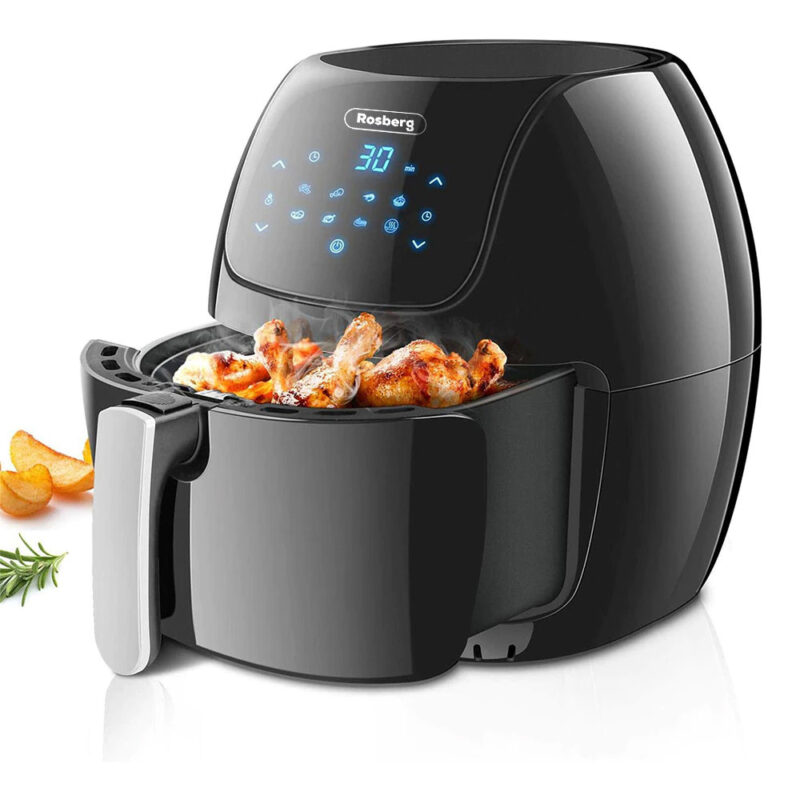 Фритюрник с горещ въздух Rosberg Premium RP51980F, 1800W, 7.7 литра, 8 програми, Таймер, Черен Намаления и отстъпки ЧеренПетък 3