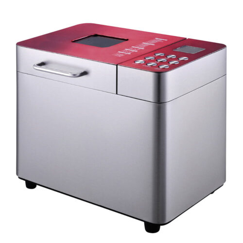 Хлебопекарна Finlux FBM-1684IX, 550W, 25 пpoгpaми, Обем 1кг, Отложен старт 15 ч, Инокс/червен
