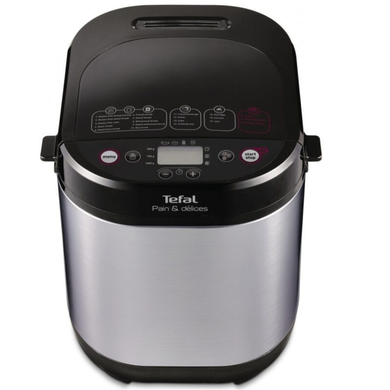 Хлебопекарна Tefal Pain & Delices PF240E38, 700 W, 1000/750/500 гр., 3 степени на изпичане, 20 програми, Черен/инокс Намаления и отстъпки ЧеренПетък 3