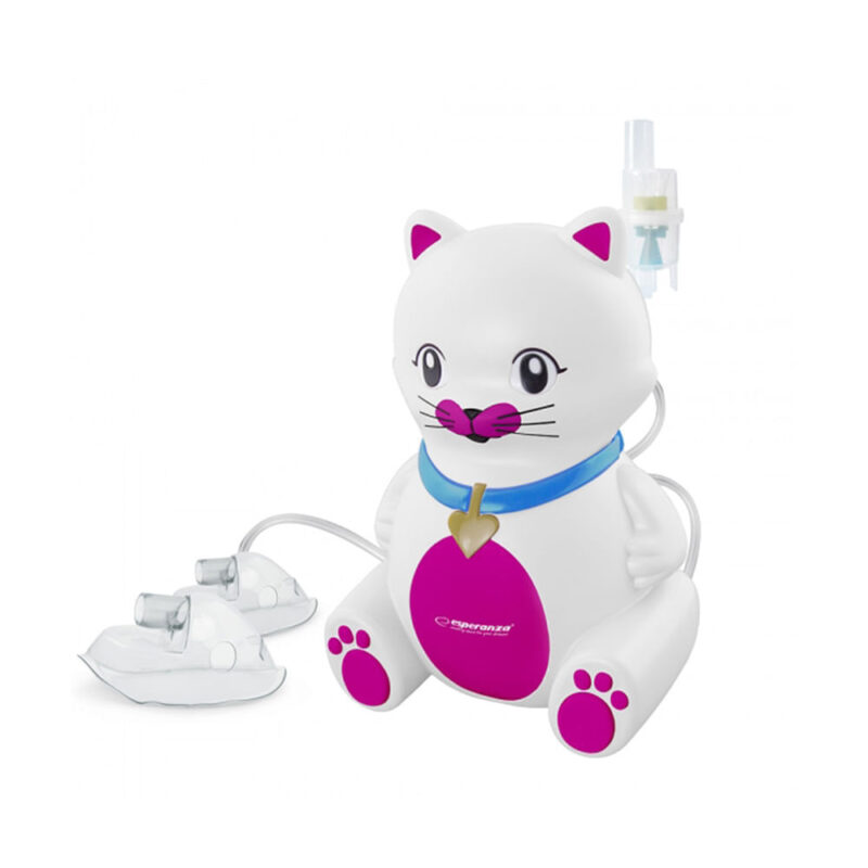 Инхалатор Esperanza Kitty ECN003, С компресор, Форма на коте, Бял/Розов Намаления и отстъпки ЧеренПетък 2