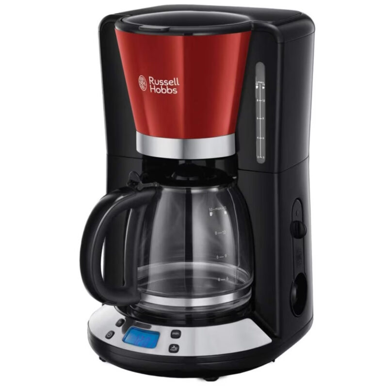 Кафемашина Russell Hobbs Victory 24031-56, 1100W, 1.25 л, Технология Whirltech, Таймер, Червен/черен Намаления и отстъпки ЧеренПетък 2