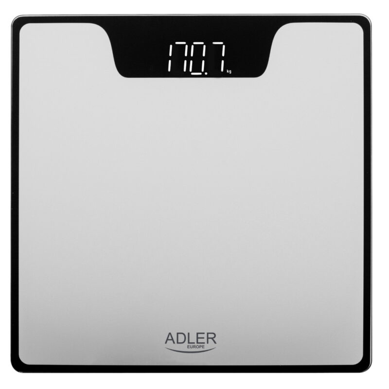 Кантар дигитален Adler AD 8174S, 180 кг, LED дисплей, Закалено стъкло, Автоматично изключване, Сребрист Намаления и отстъпки ЧеренПетък 3