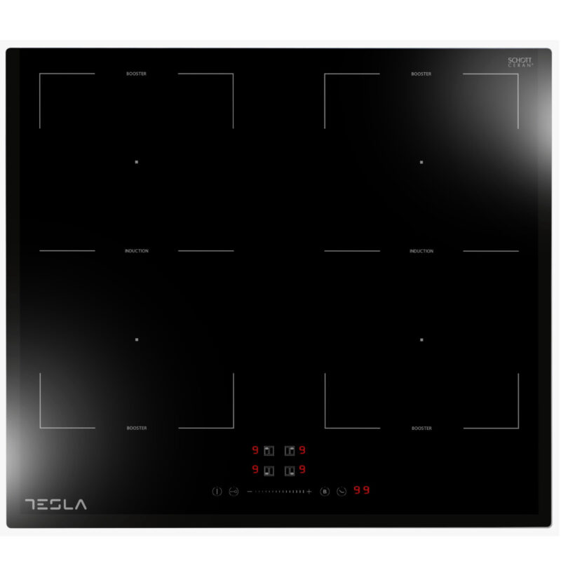 Керамичен плот за вграждане Tesla HI6200TB, 7200 W, 4 зони, Touch Screen, Функция Boost, 9 степени на мощност, Защита от деца, Черен Намаления и отстъпки ЧеренПетък 3