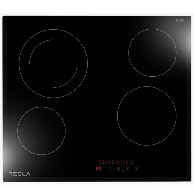Керамичен плот за вграждане Tesla HV6410TB, 6500 W, 4 зони, 9 степени на мощност, Touch Screen, Защита от деца, Черен Намаления и отстъпки ЧеренПетък 3