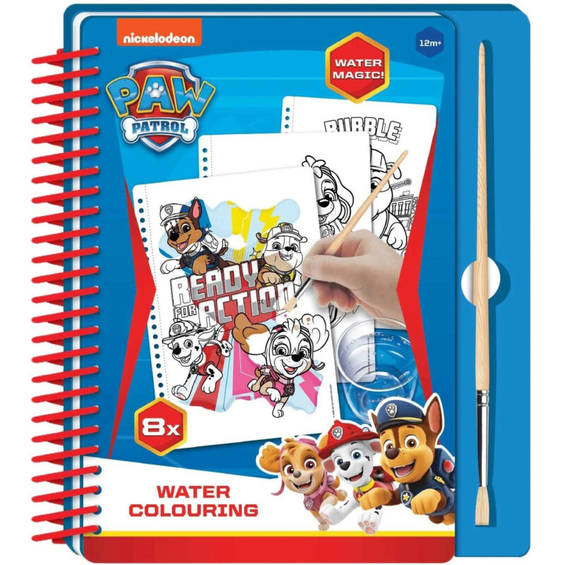 Книжка за оцветяване с вода Paw Patrol PW04009, Четка за рисуване, Твърди корици, 8 шаблона, Многоцветен Намаления и отстъпки ЧеренПетък 3