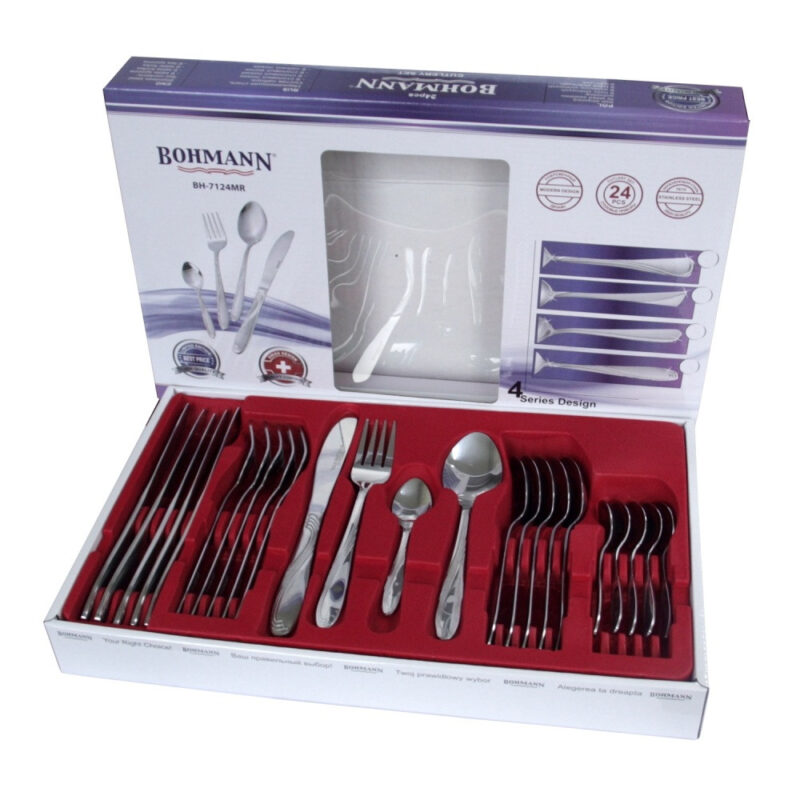 Комплект прибори за хранене Bohmann BH 7124MR, Кутия, Неръждаема стомана, 24 бр, Инокс Намаления и отстъпки ЧеренПетък 3
