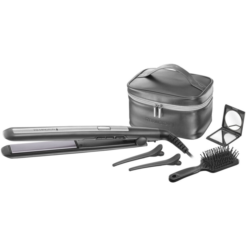 Комплект за изправяне на коса Remington PRO-Ceramic Titanium S5506GP, Керамично покритие, LCD екран,150-230C, Boost, Черен Намаления и отстъпки ЧеренПетък 3