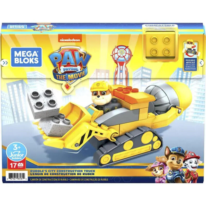 Конструктор строителният камион на Ръбъл Mega Bloks Paw Patrol GYW91, Жълт/сив Намаления и отстъпки ЧеренПетък 3