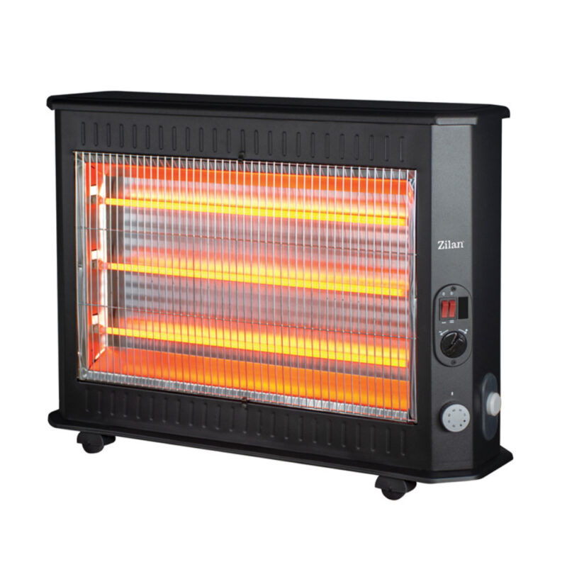 Кварцова печка Zilan ZLN6821, 2000W, ERP,Механичен таймер, 3 кварцови нагревателя, Черен Намаления и отстъпки ЧеренПетък 2