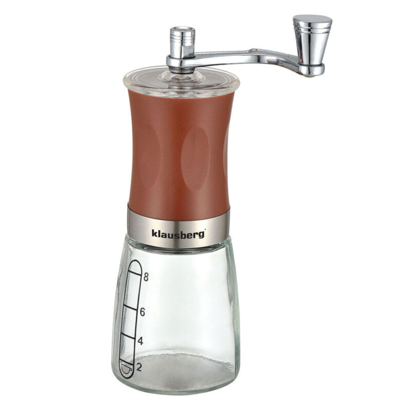 Механична мелничка за кафе Klausberg KB 7176, 8 чаши, Регулиране на големина, Стъкло, Кафяв Намаления и отстъпки ЧеренПетък 2