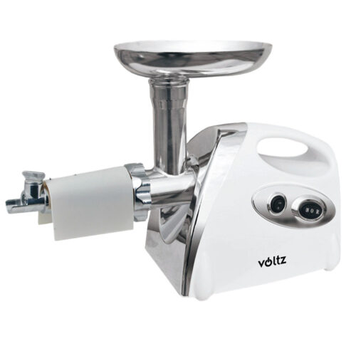 Месомелачка с приставка за домати Voltz V51991A, 1400W, Обратен ход, Аксесоари за сосове и Kubbe, Бял