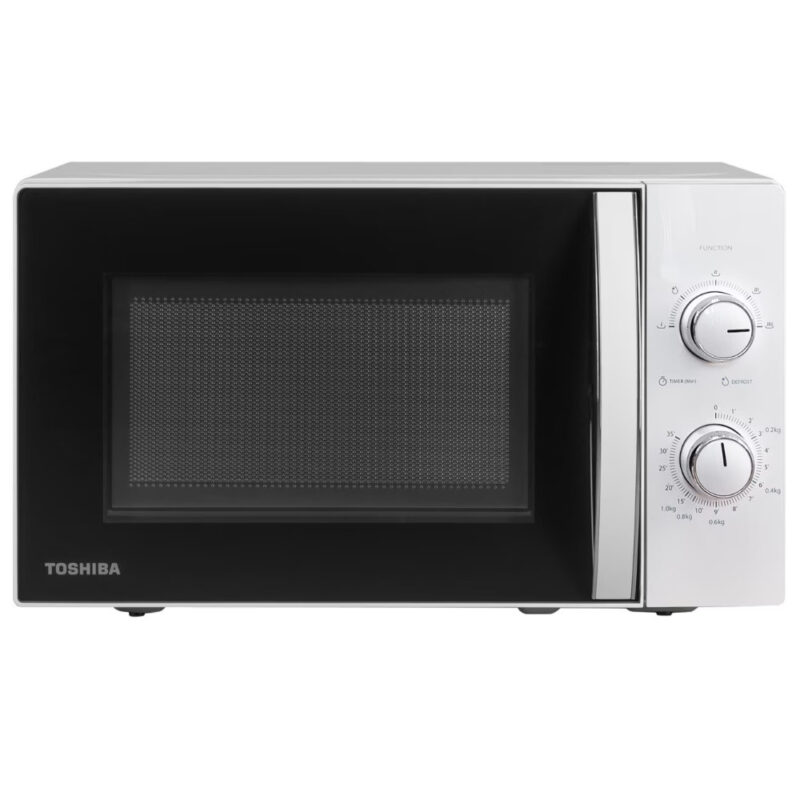 Микровълнова фурна Toshiba MW-MM20PWH, 800W, 20L, Oсветление, Размразяване, Таймер, Бял Намаления и отстъпки ЧеренПетък 3