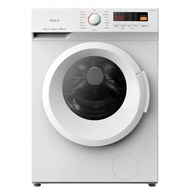Пералня със сушилня 2в1 Tesla WW85460M, 2050W, 1400 rpm/min, 8+5 кг., LED дисплей, Клас B, 15 програми, Бял Намаления и отстъпки ЧеренПетък 2