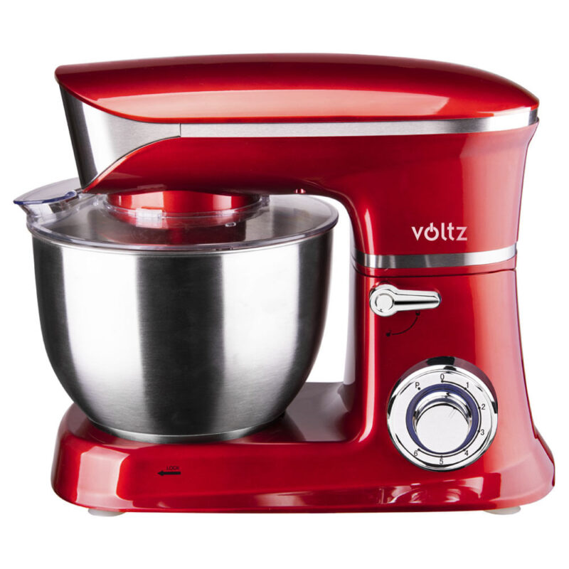 Планетарен миксер Voltz V51115B, 1900W, 6.5 литра, 6 скорости + Pulse, 3 приставки, Червен Намаления и отстъпки ЧеренПетък 2