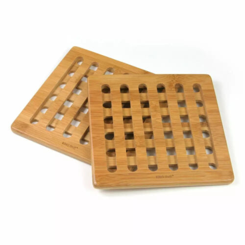 Поставки за горещи съдове Kinghoff KH 1216, 2 броя, 20х20 см, Бамбук