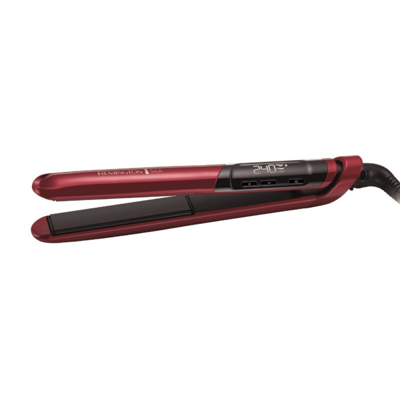 Преса за коса Remington S9600, LCD, 240 градуса, Керамично покритие, Регулируема температура, Червена Намаления и отстъпки ЧеренПетък 2