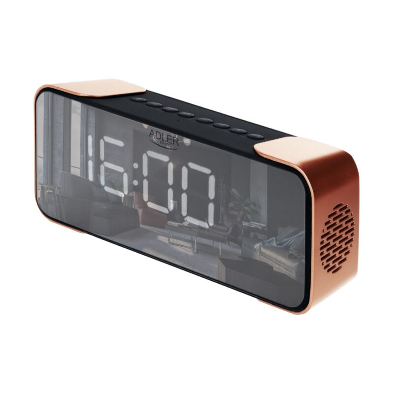 Радиочасовник Adler AD 1190, 2х3W, Аларма, Bluetooth, AUX, USB, CD карта, LCD дисплей, 2600 mAh, Меден/черен Намаления и отстъпки ЧеренПетък 3