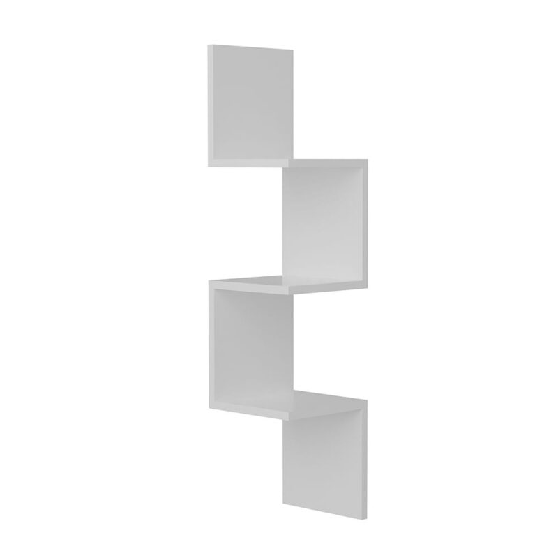 Стенен рафт Furny Home 756FRN1616, 105.4х25 cm, Ламинирано ПДЧ, 3 нива, Ъглов, Бял Намаления и отстъпки ЧеренПетък 2