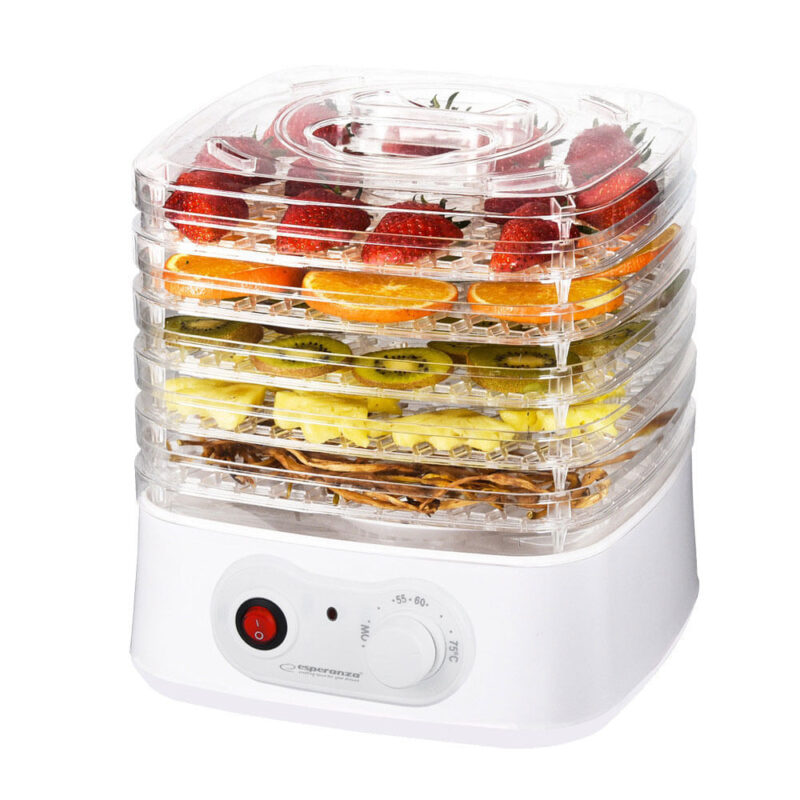 Сушилня за плодове и зеленчуци Esperanza EKD004, 250W, 5 нива, Подходяща за гъби,месо и билки, Бял Намаления и отстъпки ЧеренПетък 3