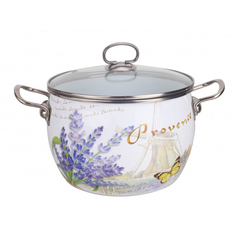 Тенджера Bohmann BH 8017-22L, 22 см, 4.5 литра, Индукция, Емайл, Цветна декорация Намаления и отстъпки ЧеренПетък 3