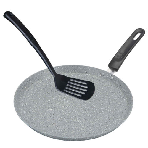 Tиган за палачинки Bohmann BH 1010-22 MRB, 22 cm, Мраморно покритие, Шпатула, Сив