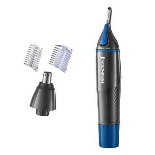 Тример за нос и уши Remington Nano Series NE3850, 2 глави, Въртящ, Закръглен връх, Черен/син