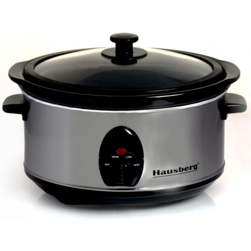 Уред за бавно готвене Hausberg HB-1301, 320W, 6.5 l, Стъклен капак, Поддържане на топлина, Инокс Намаления и отстъпки ЧеренПетък 3