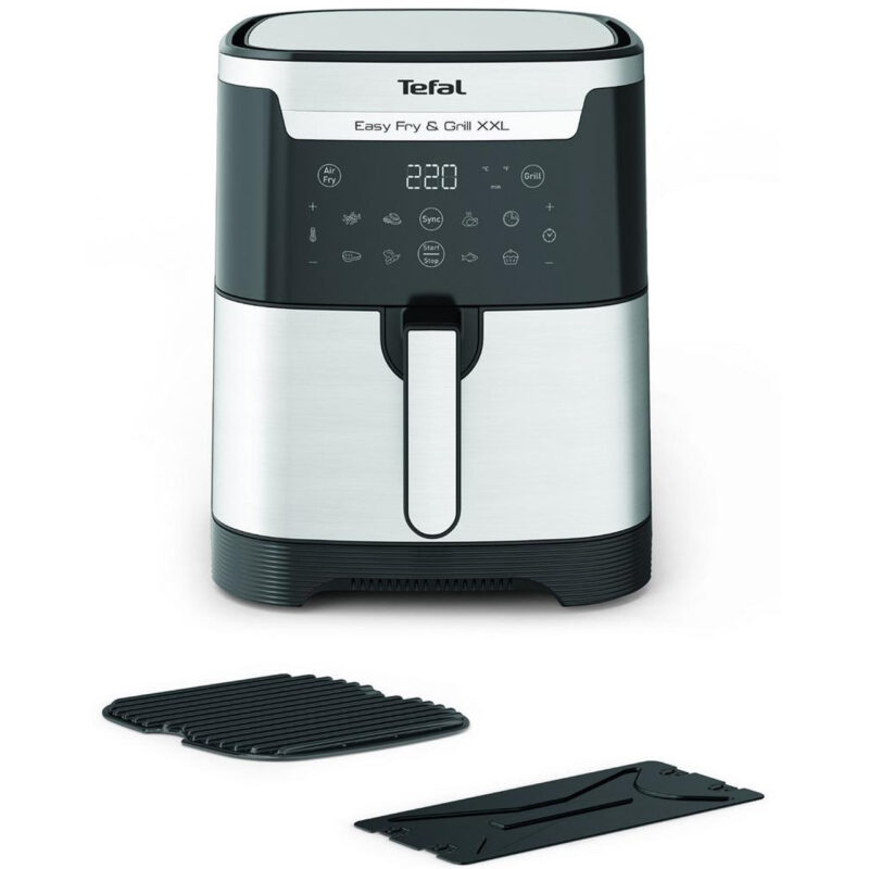 Уред за здравословно готвенеTefal EY801D15 Easy Fry & Grill XXL, 1830W, 6,5L, 8 програми, Без дим, Инокс Намаления и отстъпки ЧеренПетък 2
