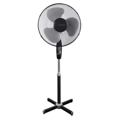 Вентилатор на стойка Esperanza EHF001KE, 50W, 3 скорости, Осцилация, Лампа, Черен/сив Намаления и отстъпки ЧеренПетък