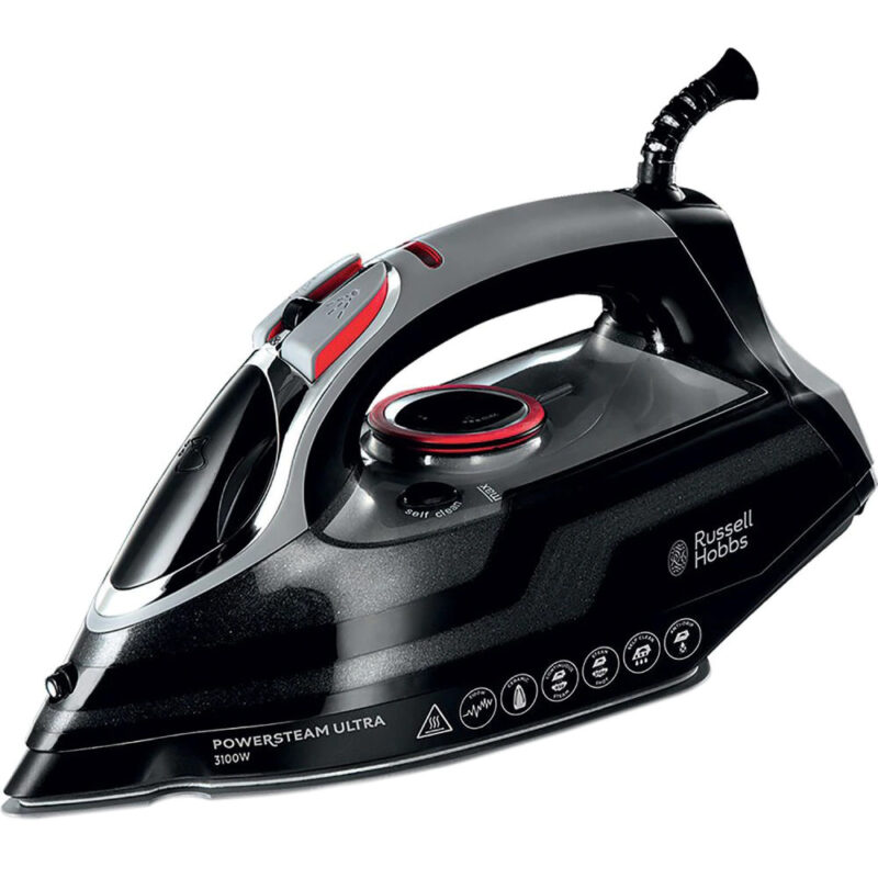 Ютия Russell Hobbs Power Steam Ultra 20630-56, 3100W, Керамична плоча, 3100 W, 350ml, 210 гр/мин, Черна Намаления и отстъпки ЧеренПетък 3