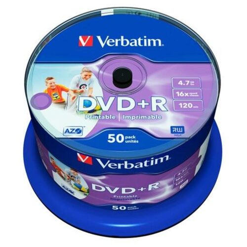 DVD-R Verbatim DVD+R Wide Inkjet Printable No ID Brand 50 броя Намаления и отстъпки ЧеренПетък