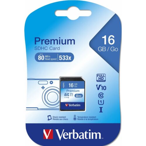 SD карта памет Verbatim PREMIUM SDHC C10/U1 16 GB Намаления и отстъпки ЧеренПетък