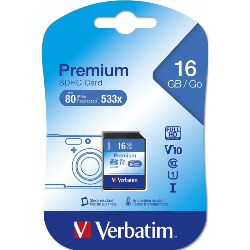 SD карта памет Verbatim PREMIUM SDHC C10/U1 16 GB Намаления и отстъпки ЧеренПетък 3