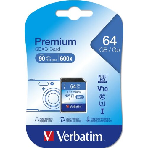 SD карта памет Verbatim PREMIUM SDXC C10/U1 64 GB 2 g Намаления и отстъпки ЧеренПетък