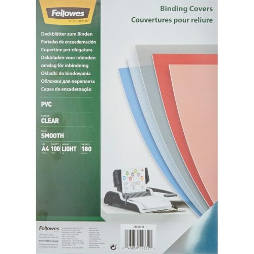 Binding Covers Fellowes 100 броя Прозрачен PVC A4 Намаления и отстъпки ЧеренПетък