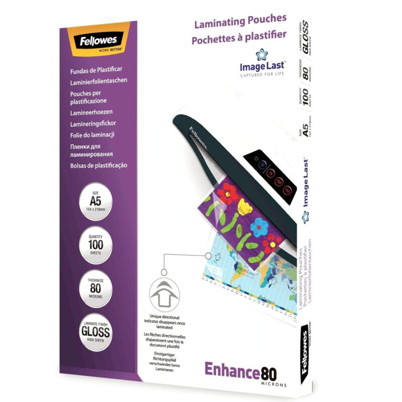 Laminating Pouches Fellowes ImageLast 100 броя A5 Прозрачен Намаления и отстъпки ЧеренПетък