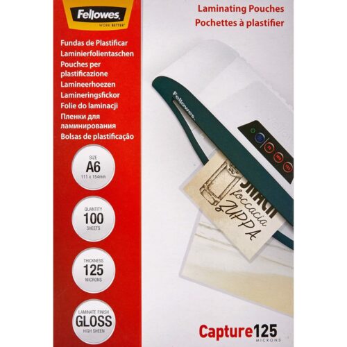 Laminating Pouches Fellowes 100 броя Прозрачен A6
